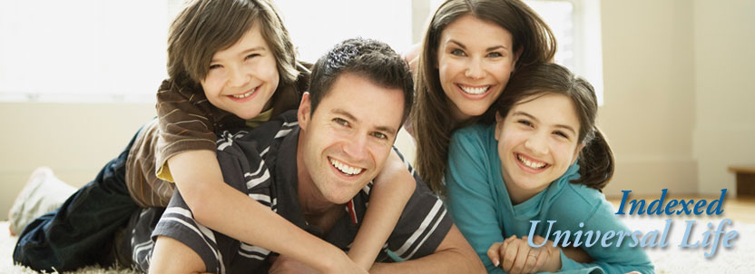 Smiling family laying on the floor