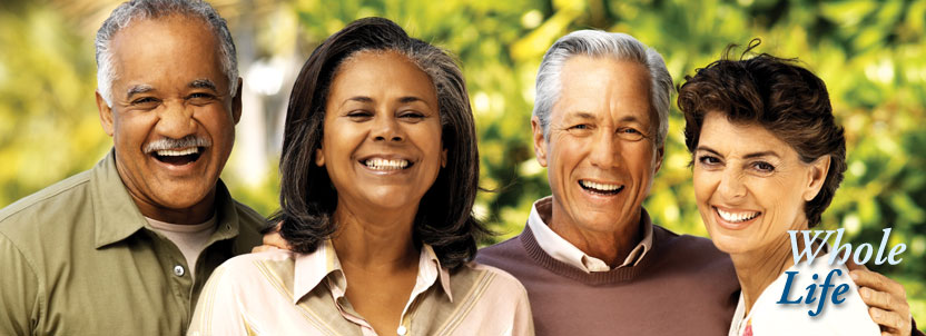 Elderly couples smiling