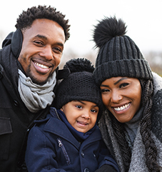 Large family smiling