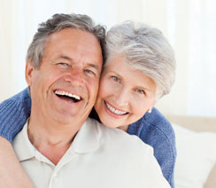 Elderly couple smiling